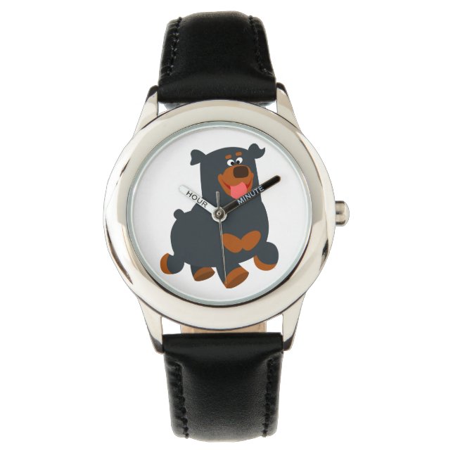 Reloj De Pulsera Cute Gamboling Personalizado Rottweiler Watch (Anverso)