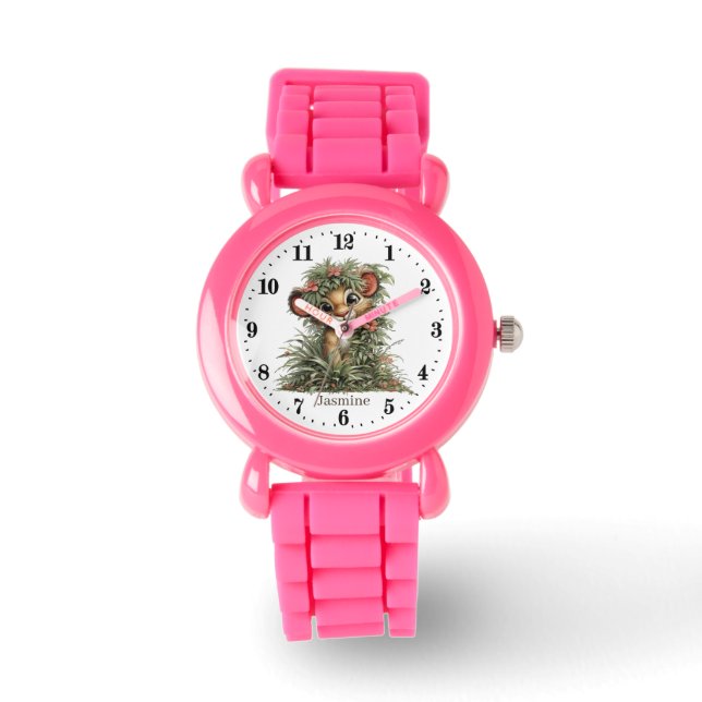 Reloj De Pulsera Cute girls lion lovers add name  (Anverso)