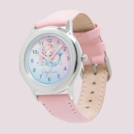 Reloj De Pulsera Cute Girly Mermaid Vigilancia Personalizada