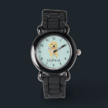 Reloj De Pulsera Cute Golden Retriever Dog Kids<br><div class="desc">Este lindo reloj de niños presenta un hermoso ilustracion de cachorro recuperador de oro,  con un lugar donde agregar un nombre en una fuente moderna y minimalista. Un regalo fantástico para cualquier amante de los perros o perros,  perfecto para celebrar la llegada de un nuevo mascota!</div>