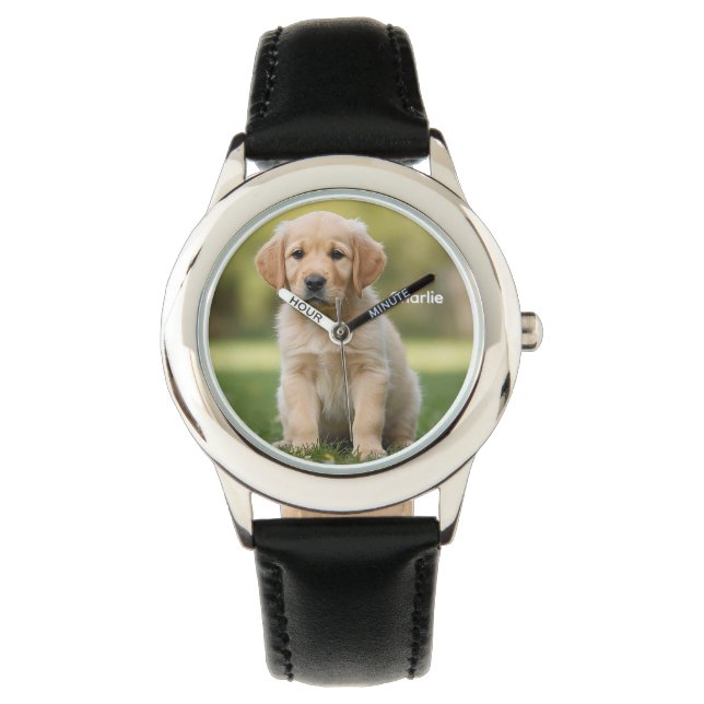 Reloj De Pulsera Cute Golden Retriever Kid's Personalized (Anverso)