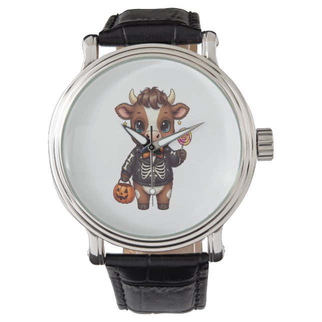 Reloj De Pulsera Cute gracioso Halloween Highland Cow (Anverso)