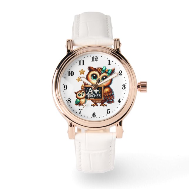 Reloj De Pulsera Cute graded Teacher owl (Anverso)
