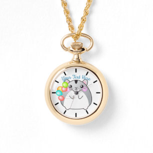 Reloj De Pulsera Cute Gray Kawaii Hamster