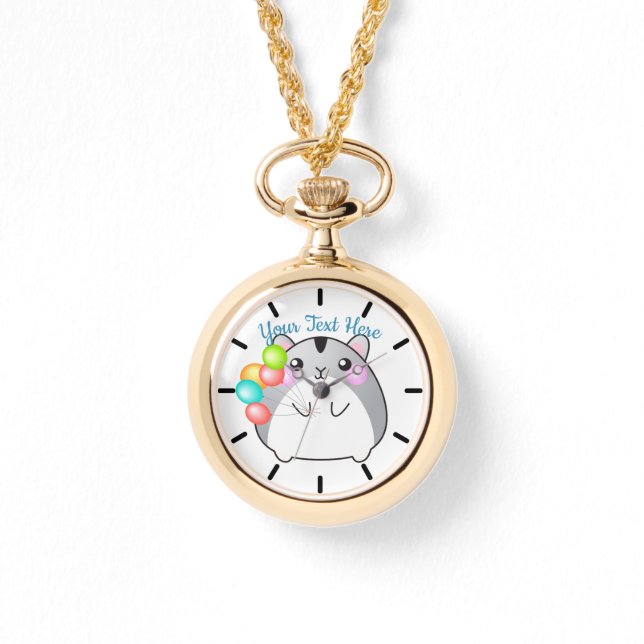 Reloj De Pulsera Cute Gray Kawaii Hamster (Anverso)