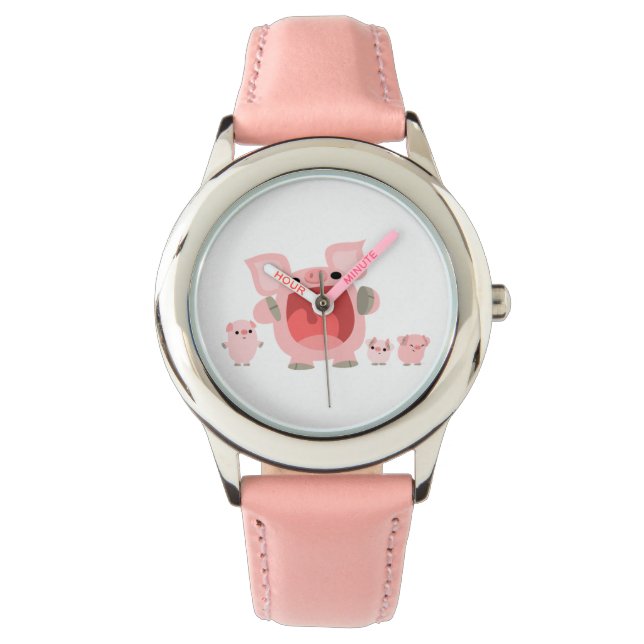 Reloj De Pulsera Cute gritando Personalizado Cochinos Watch (Anverso)