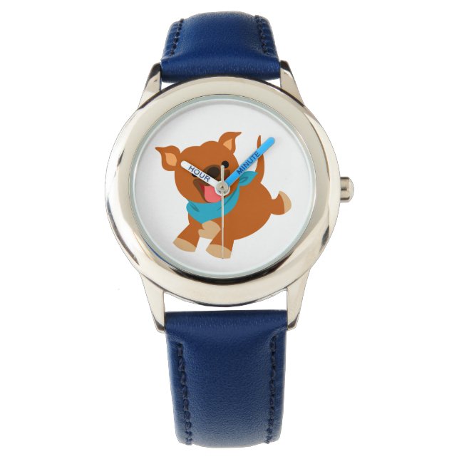Reloj De Pulsera Cute Happy Personalizado Staffie Watch (Anverso)