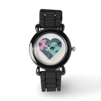 Reloj De Pulsera Cute Heart Notebook silverglitter Blue PinkMODERN