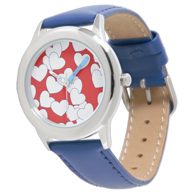 Reloj De Pulsera Cute Hearts Writs Watch Para Niños (Angular)