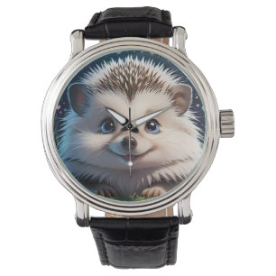 Reloj De Pulsera Cute Hedgehog con grandes ojos azules