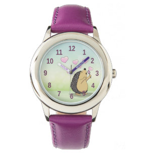 Reloj De Pulsera Cute Hedgehog   Números de Chicas
