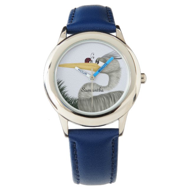 Reloj De Pulsera Cute Heron y Ladybug (Anverso)