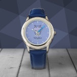 Reloj De Pulsera Cute Hippo Watch<br><div class="desc">Necesito hacer un regalo gracioso para un amigo,  este reloj azul con un hipopótamo lindo sería perfecto! Sólo hay que añadir un nombre y ofrecerlo: será atractivo para todos los amantes de los animales!</div>