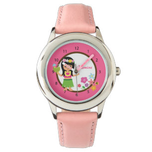 Reloj De Pulsera Cute hula Chica Hawaiian Luau Tema