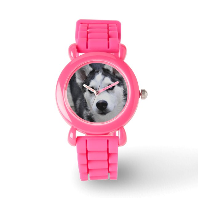 Reloj De Pulsera Cute Husky (Anverso)