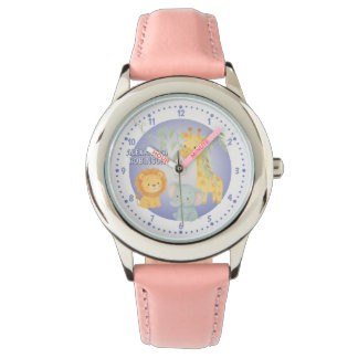 Reloj De Pulsera Cute Jungle Animals Safari Kids Personalized