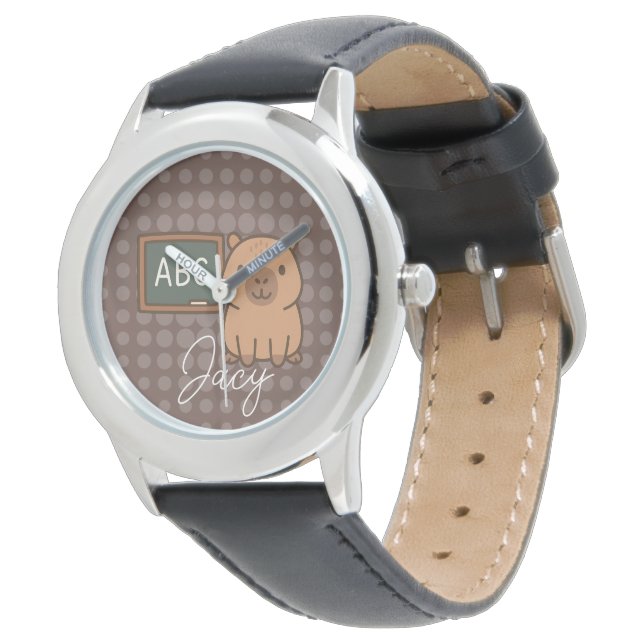 Reloj De Pulsera Cute Kids Capybara School Time (Angular)