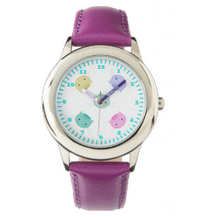 Reloj De Pulsera Cute Kitty Faces Chicas Writing Watch