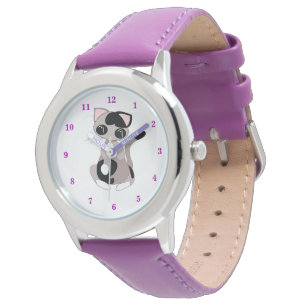 Reloj De Pulsera Cute Kitty - Púrpura