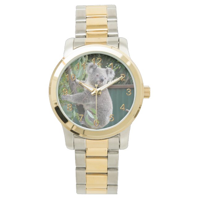 Reloj De Pulsera Cute Koala Australia Photo Gold 2 (Anverso)