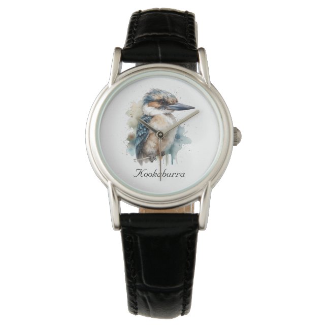 Reloj De Pulsera Cute Kookaburra en una sucursal, personalizado (Anverso)