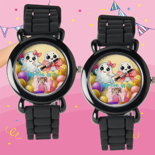 Reloj De Pulsera Cute Little Bow Fantasma Halloween Cumpleaños Foto