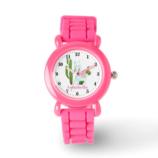 Reloj De Pulsera Cute llama add name chicas watch (Anverso)