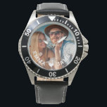 Reloj De Pulsera Cute Love Heart Photo Parples Nombres personalizad<br><div class="desc">Cute Love Heart Photo Couples Personalized Names Watches presenta tu foto favorita con un corazón de amor y personalizada con tus nombres en escritura blanca moderna. Personalice editando el texto en el cuadro de texto proporcionado y agregando su propia imagen. Los regalos perfectos para parejas, novios, esposos y más para...</div>