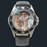 Reloj De Pulsera Cute Love Heart Photo Parples Nombres personalizad<br><div class="desc">Cute Love Heart Photo Couples Personalized Names Watches presenta tu foto favorita con un corazón de amor y personalizada con tus nombres en escritura blanca moderna. Personalice editando el texto en el cuadro de texto proporcionado y agregando su propia imagen. Los regalos perfectos para parejas, novios, esposos y más para...</div>