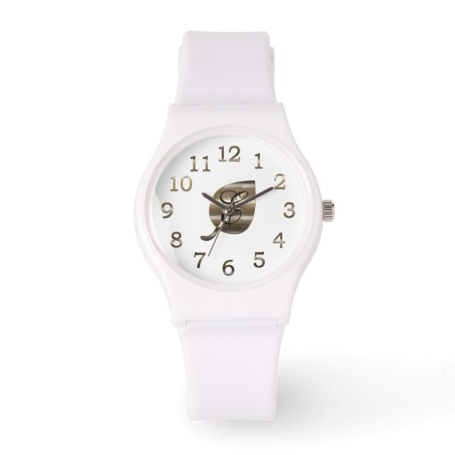 Reloj De Pulsera Cute Moda Gold Leaf Monogramed Watch (Anverso)