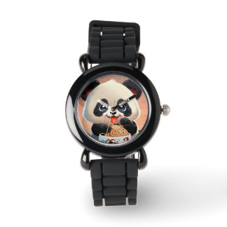 Reloj De Pulsera Cute Panda comiendo Ramen