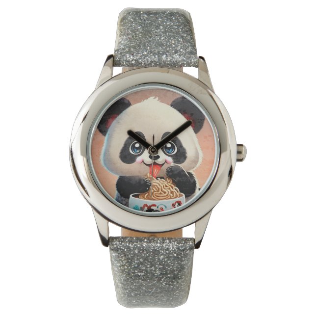 Reloj De Pulsera Cute Panda comiendo Ramen (Anverso)
