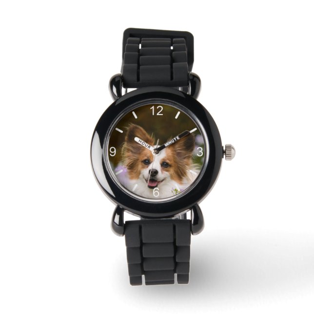 Reloj De Pulsera Cute Papillon Spaniel Photo Dog Lovers placa de te (Anverso)