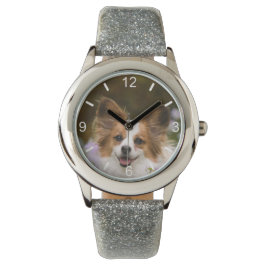 Reloj De Pulsera Cute Papillon Spaniel Photo Dog Lovers placa de te