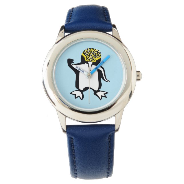 Reloj De Pulsera Cute PENGUIN - Vida silvestre - Ocean Blue watch (Anverso)