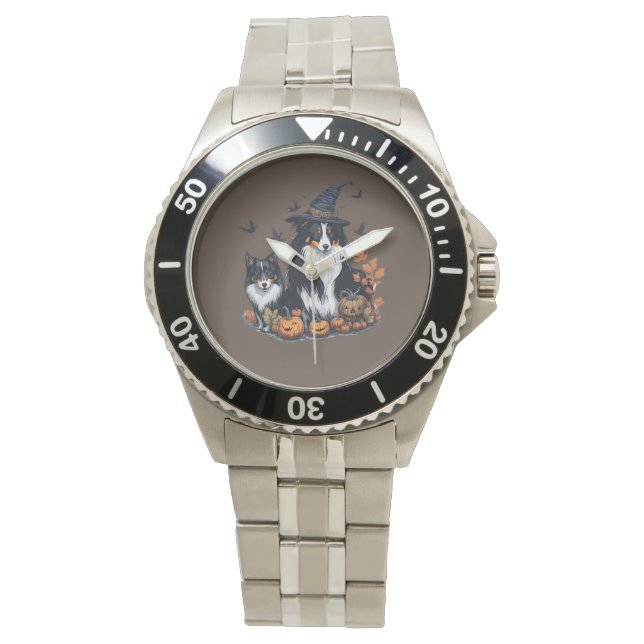 Reloj De Pulsera Cute Perro Halloween  (Anverso)