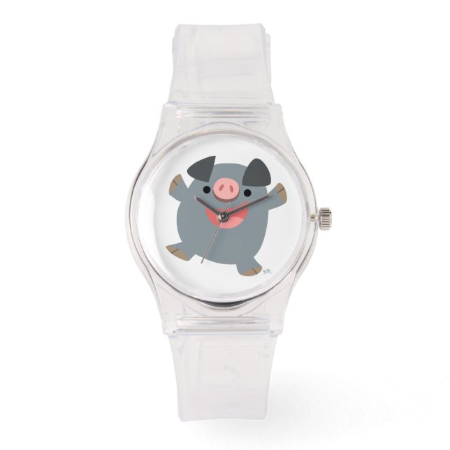 Reloj De Pulsera Cute Personalizado Bouncy Pig Watch (Anverso)