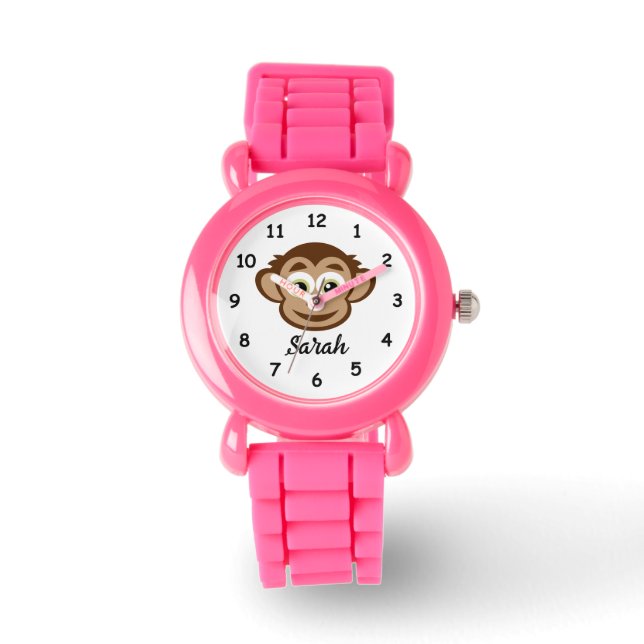 Reloj De Pulsera Cute personalizado de mono personalizado silicona  (Anverso)