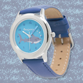 Reloj De Pulsera Cute Personalizado Shark Kid Blue Beginner Watch
