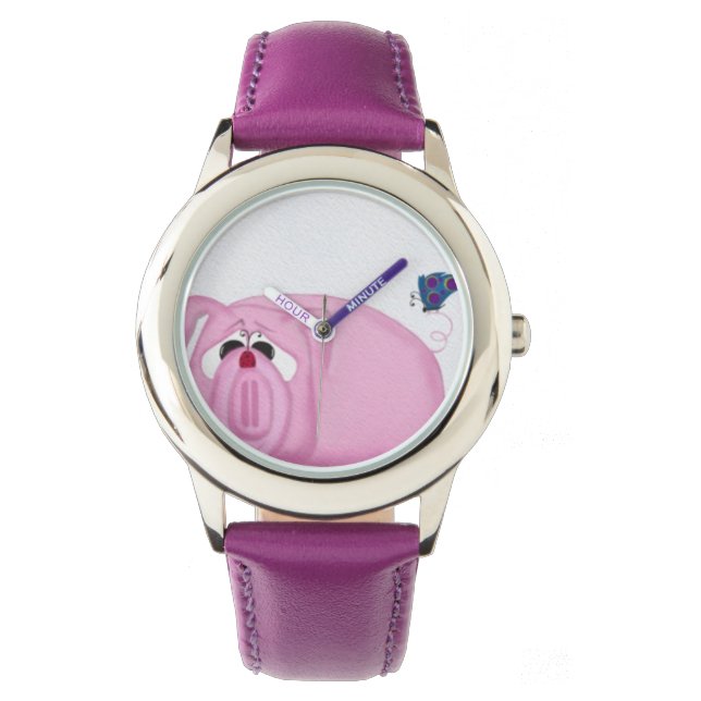 Reloj De Pulsera Cute Piglet Chumley Y Hermosos Amigos (Anverso)
