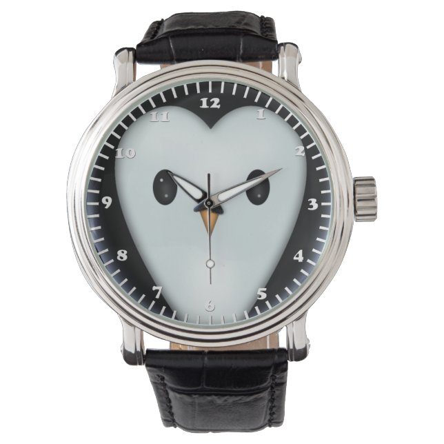Reloj De Pulsera Cute pingüino cara (Anverso)