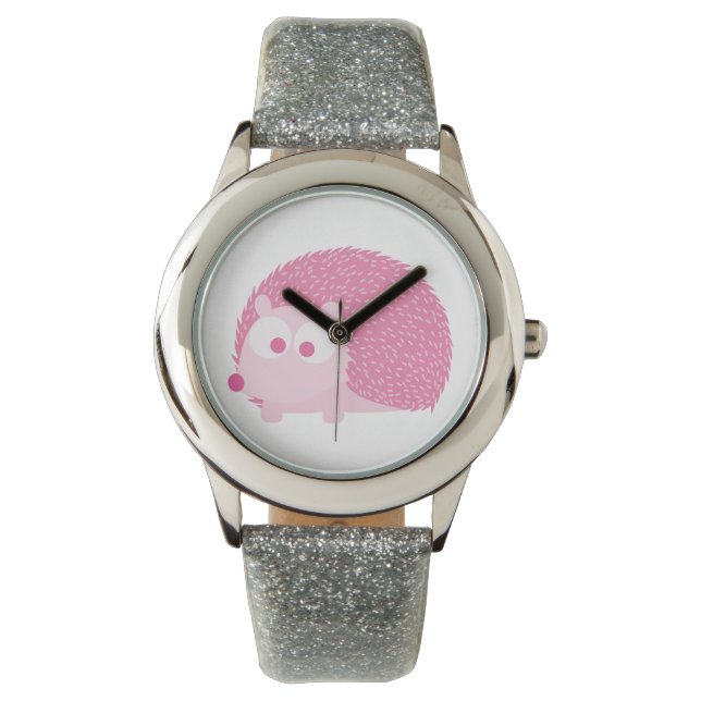 Reloj De Pulsera Cute Pink Hedgehog (Anverso)