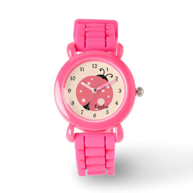 Reloj De Pulsera Cute Pink Ladybug Kids Watch (Anverso)