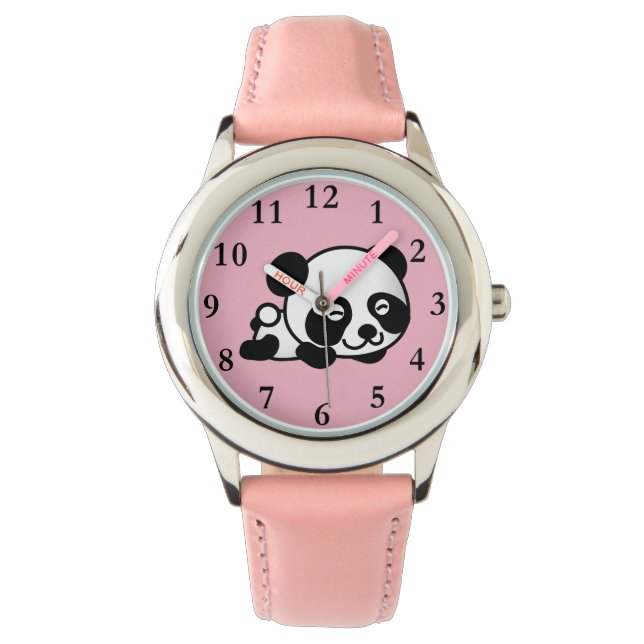 Reloj De Pulsera Cute Pink Panda Chica Watch (Anverso)
