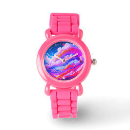 Reloj De Pulsera Cute Pink & Purple Cloudy Eclipse Mini eWatch
