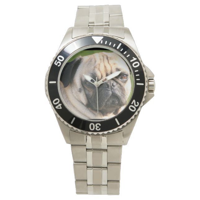 Reloj De Pulsera Cute Pug (Anverso)