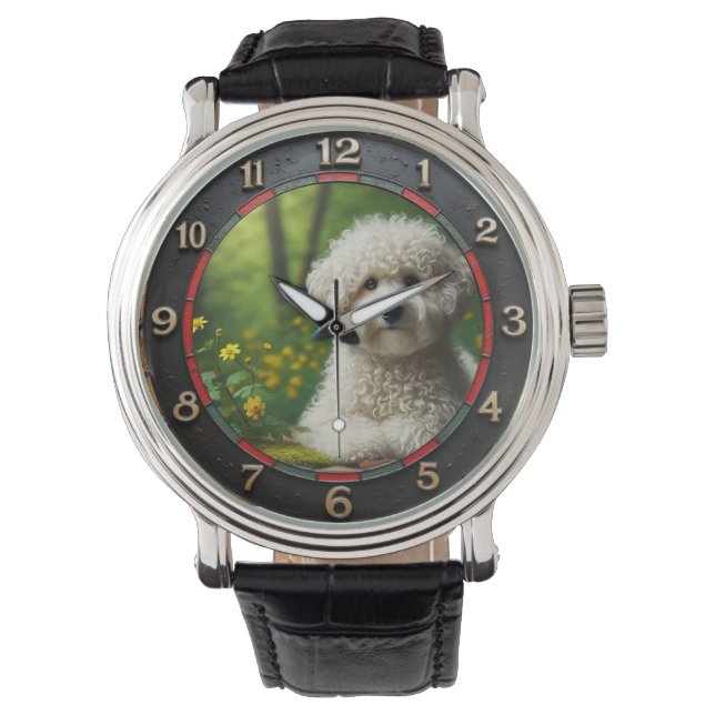 Reloj De Pulsera Cute Puppy Poodle Dog (Anverso)
