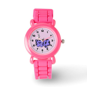 Reloj De Pulsera Cute Purple Kitty Cat Nap Writing Watch