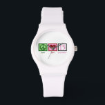 Reloj De Pulsera Cute Quince<br><div class="desc">Paz Amor 15 cumpleaños. Un regalo de quinceañera de bonito.</div>