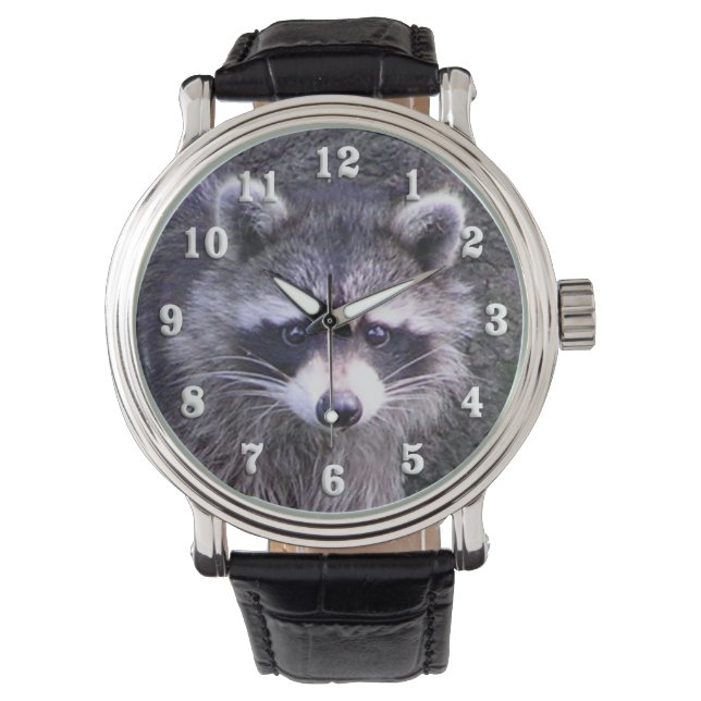 Reloj De Pulsera Cute Raccoon (Anverso)
